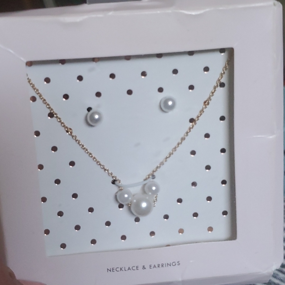 Modern expression necklace 20" and earring set